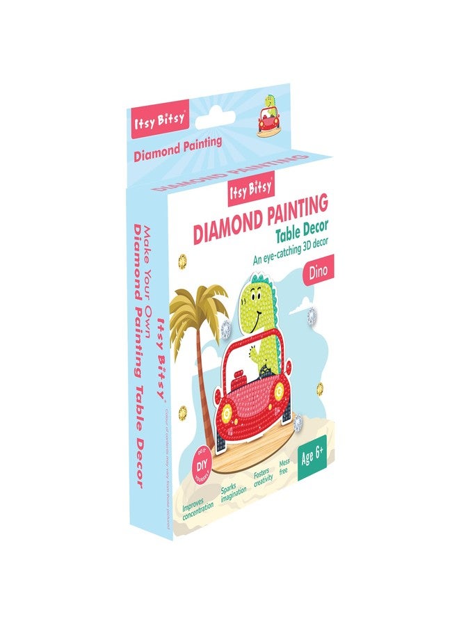 إتسي-بيتسي لوحة ماسية صغيرة لتزيين الطاولة على شكل ديناصور، 10.6 × 11 سم، قطعة واحدة في علبة | مجموعة فنية وحرفية، إبداعية، ممتعة وتفاعلية | هدية للأطفال والكبار - Image 1